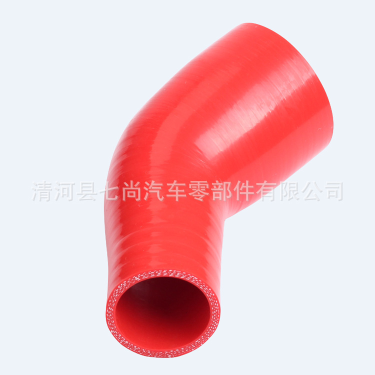 供应汽车硅胶45度变径弯管内径25变19mm发动机中冷器硅胶管改装管