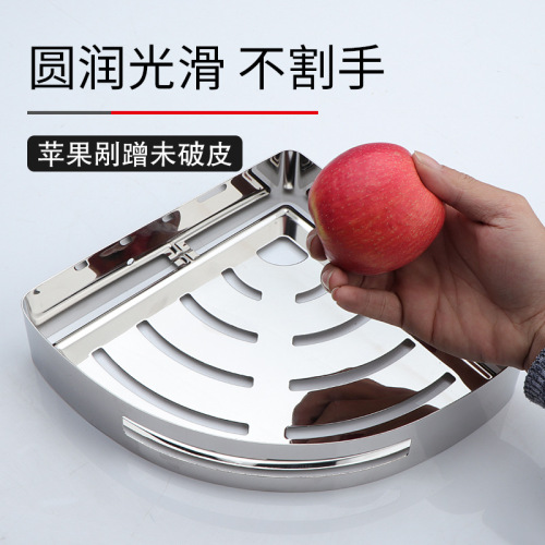 304 stainless steel shelf, bathroom wall-mounted storage rack without drilling corner bracket, bathroom corner triangular shelf