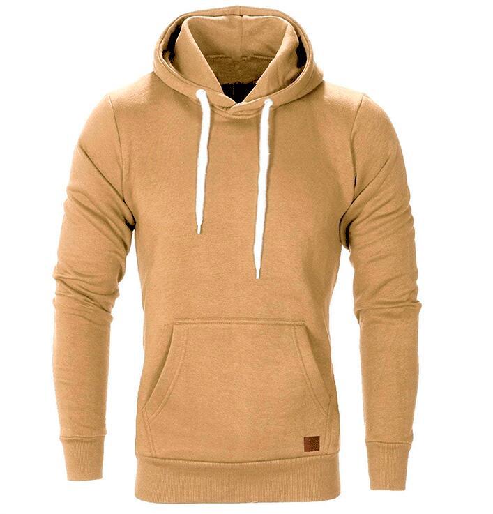 Men's Clothing new men's solid color outdoor sports casual fleece sweatshirt jacket 8001_desvips.com
