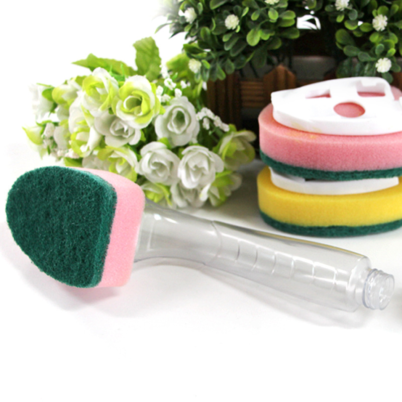 欧开可加液百洁布复合海绵长柄洗锅刷锅手柄海绵不粘油厨房洗碗刷