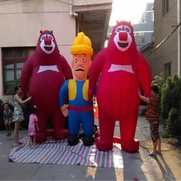 充气熊大熊二光头强气模3米4米熊出没网红充气大熊猫卡通人偶模型