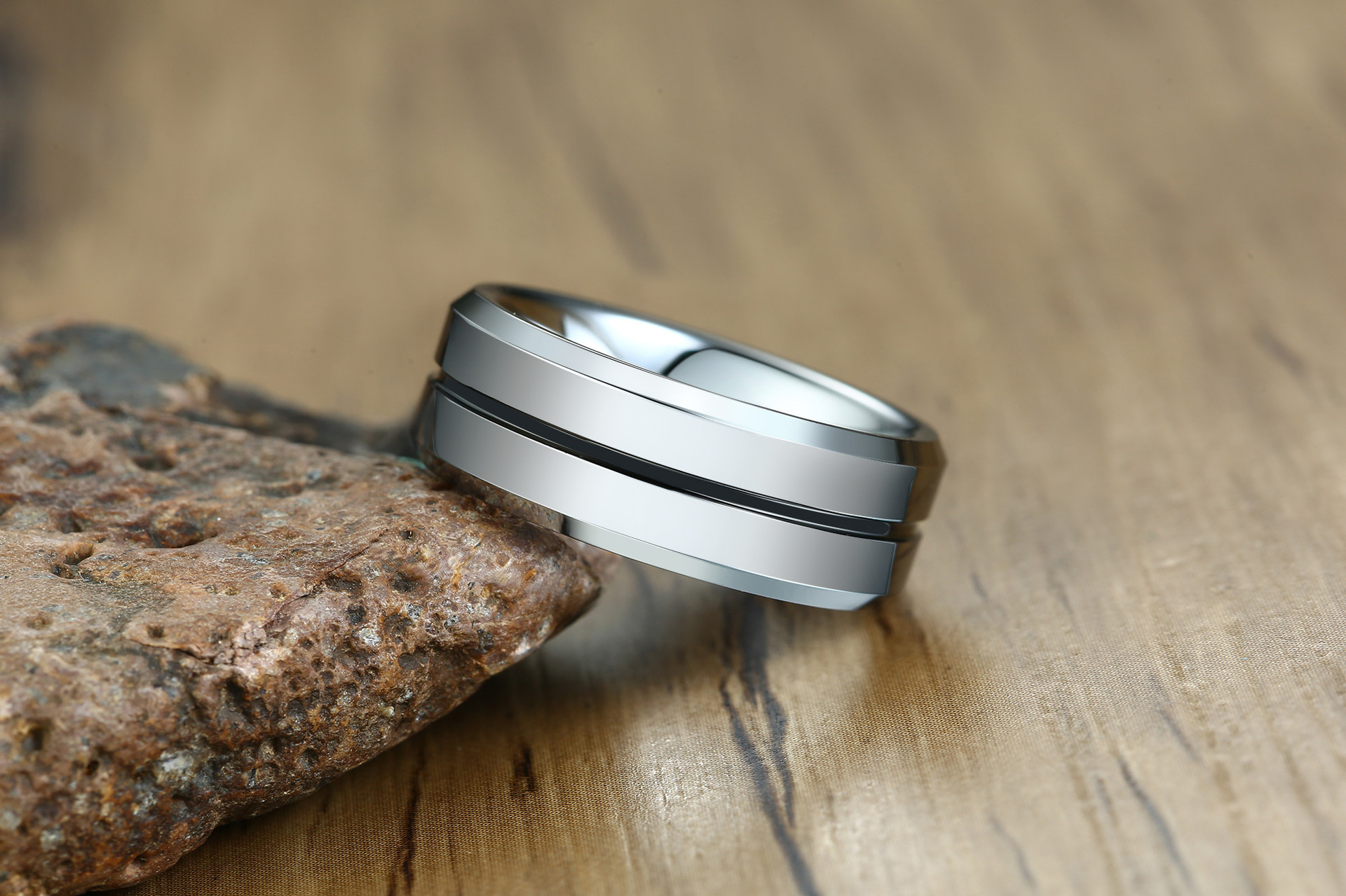 Fashion Letter Tungsten Steel Rings Plating Stainless Steel Rings