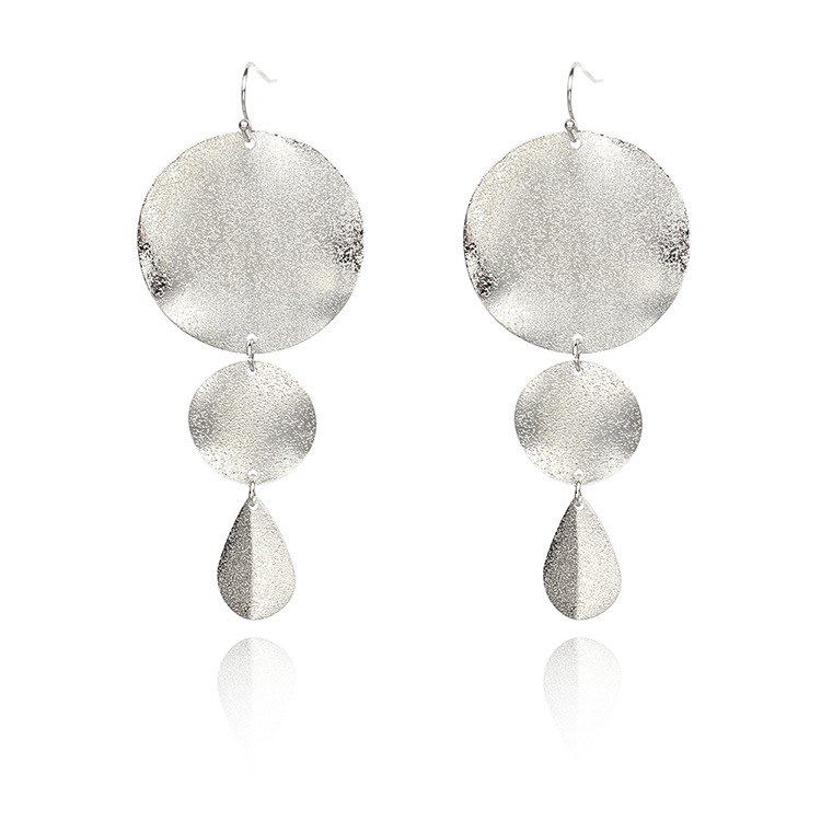 12g Weight Earrings Classification Travel, Birthday, Festival Occasion Women'S Gender Vintage Style Style Gold, Silver Color Exaggerated Circle Trendy Simple Korean Wild Earrings 16