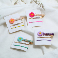 韩国大东门新款小花网红甜美发夹三件套边夹一字夹刘海组合发饰女