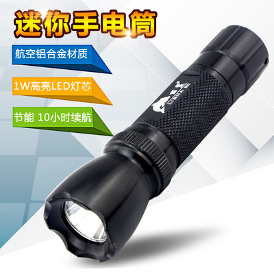 丽鲨 强光迷你5号电池手电筒铝合金多功能礼品家用应急LED可定制|ms