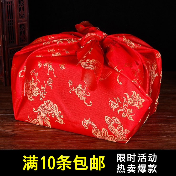厂家批发婚庆结婚喜盆包裹红布龙凤大号刺绣包袱皮结婚新娘嫁妆