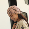 Warm demi-season woolen winter knitted hat with hood, Korean style