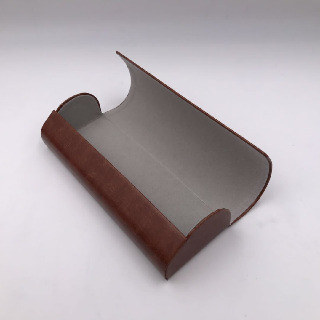 Cuero artificial costura piel de vaca gafas caso puede contener gafas de color liso cardigan gafas caso