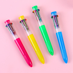 New Fresh Minimalist Ten-Color Pen Multi-Color Pens Can Be Customized for Transfer Printing LOGO 10-Color Ballpoint Pen