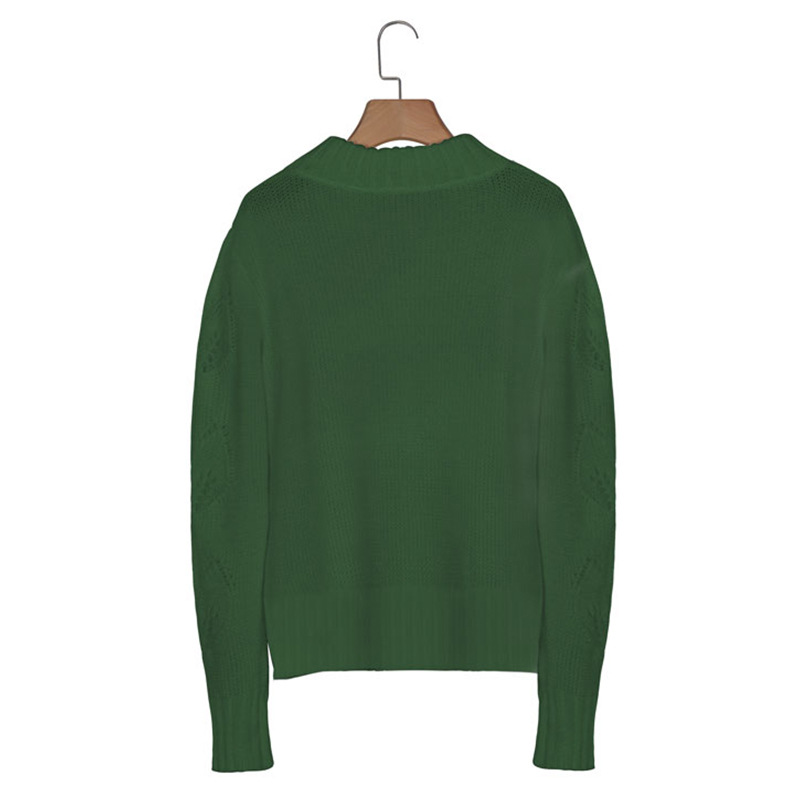 solid color hollow turtleneck sweater  NSLK18846