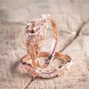 Golden stone inlay, zirconium, wedding ring, wish, 18 carat, pink gold, micro incrustation, European style, wholesale