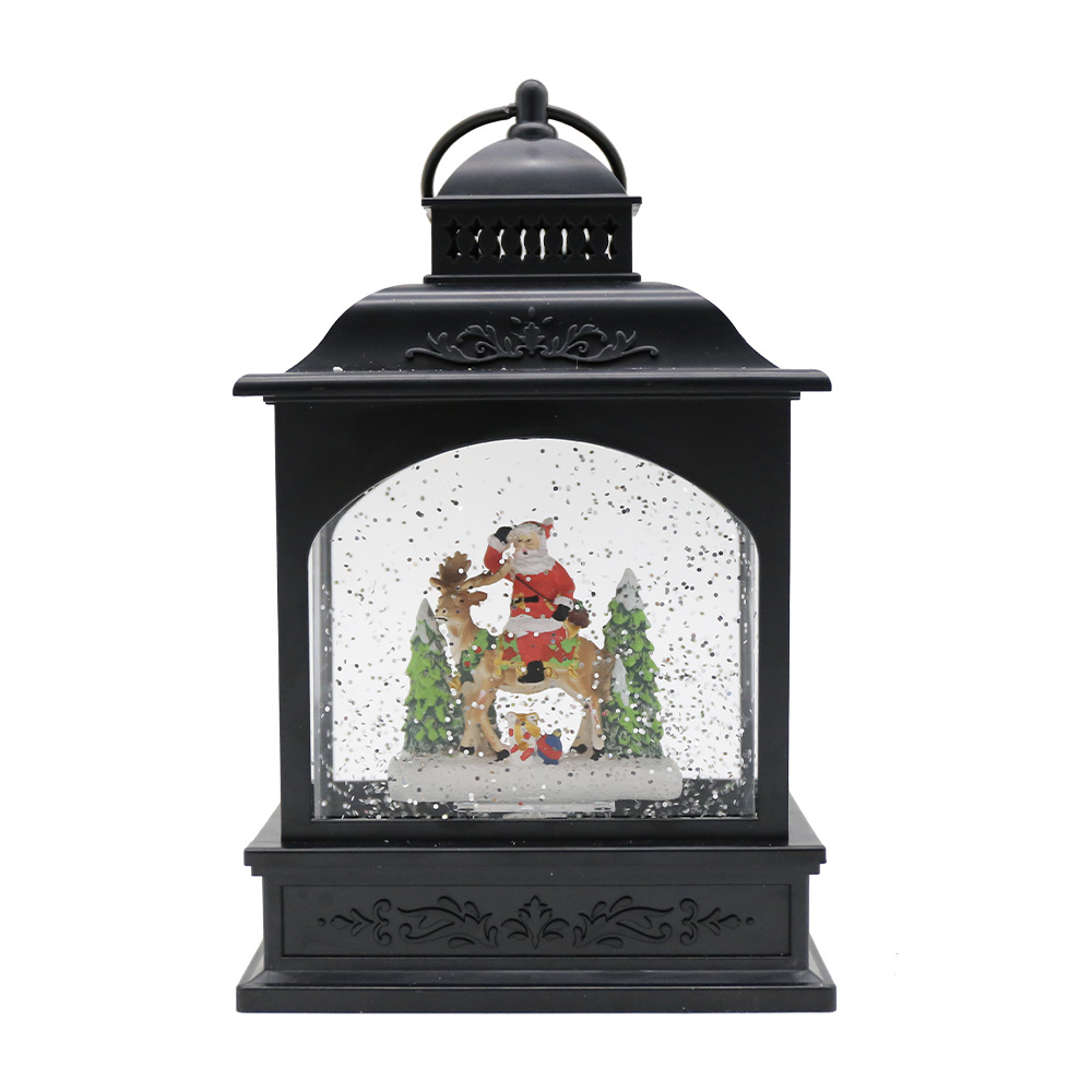 小风灯全黑圣诞老人骑麋鹿