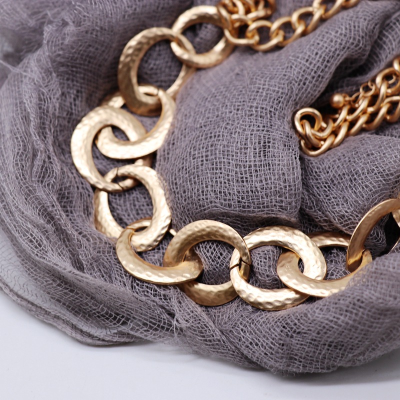 Fashion Short Trend Chain Buckle Necklace Clavicle Chain Matte Silver Gold Necklace display picture 8