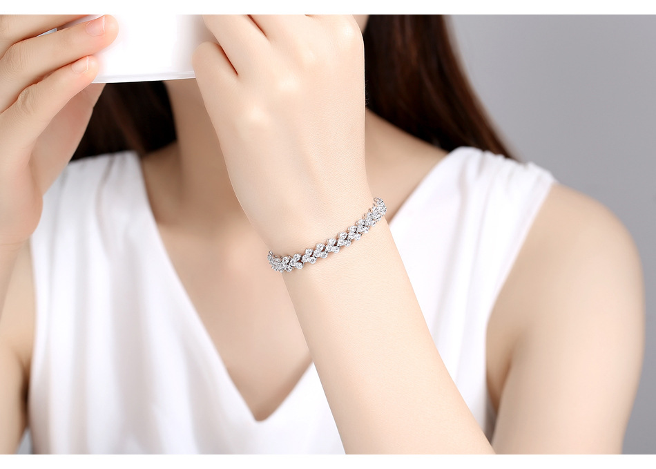 Zircon Bracelet Full Diamond Simple With Extended Chain Bracelet Gift Female display picture 3