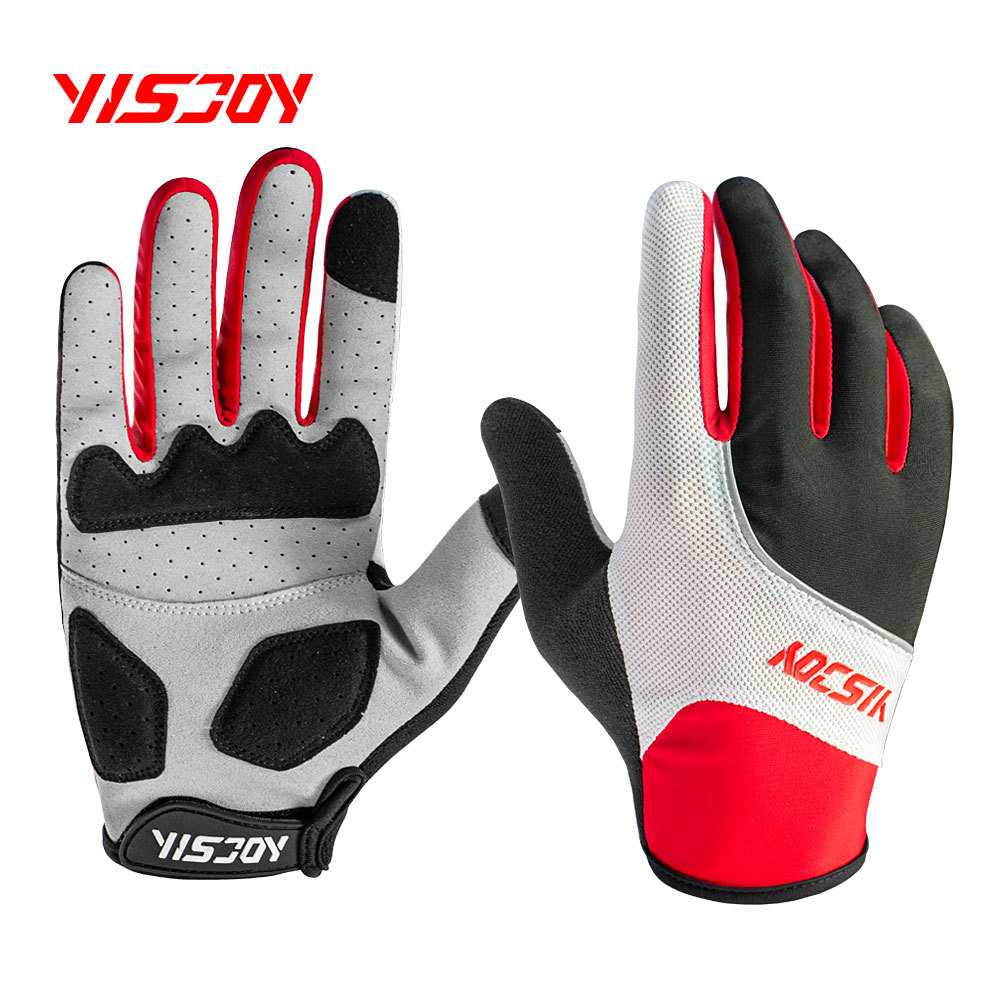 春秋季薄款男女士长指手套网眼透气运动骑行登山户外健身手套批发