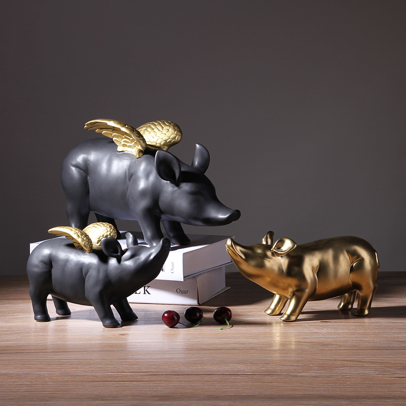 Año Nórdico del cerdo creativo sala de estar decoración americano pasillo TV gabinete vino dormitorio Hotel decoración regalo al por mayor