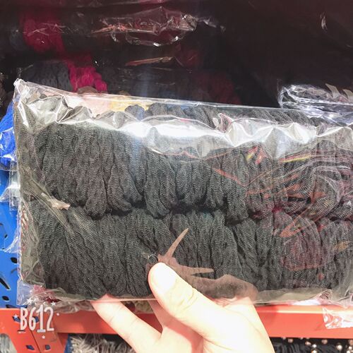 Manufacturer wholesale Korean bold high-elastic jacquard towel ring seamless and durable headband hair rope rubber band leather sheath hair ring
