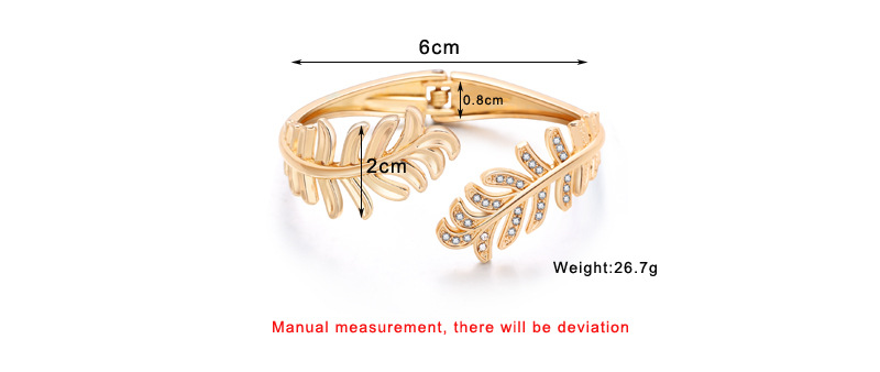 Fashion Gold-plated Leaf Diamond Bracelet display picture 1