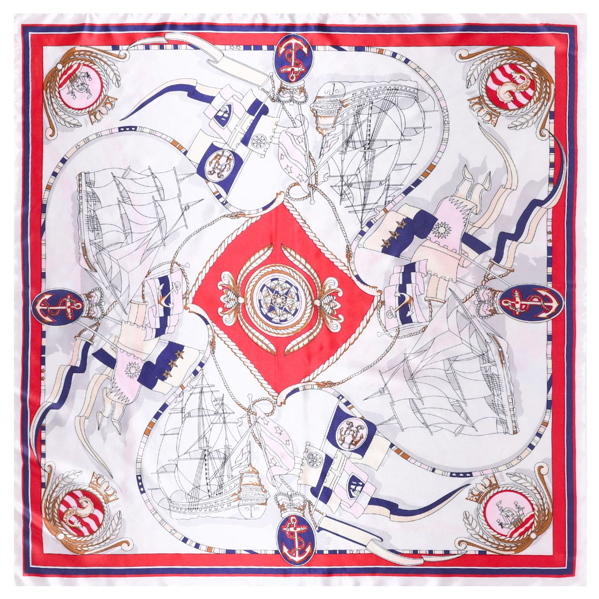 Women's Elegant Sweet Ship Satin Silk Scarf display picture 2