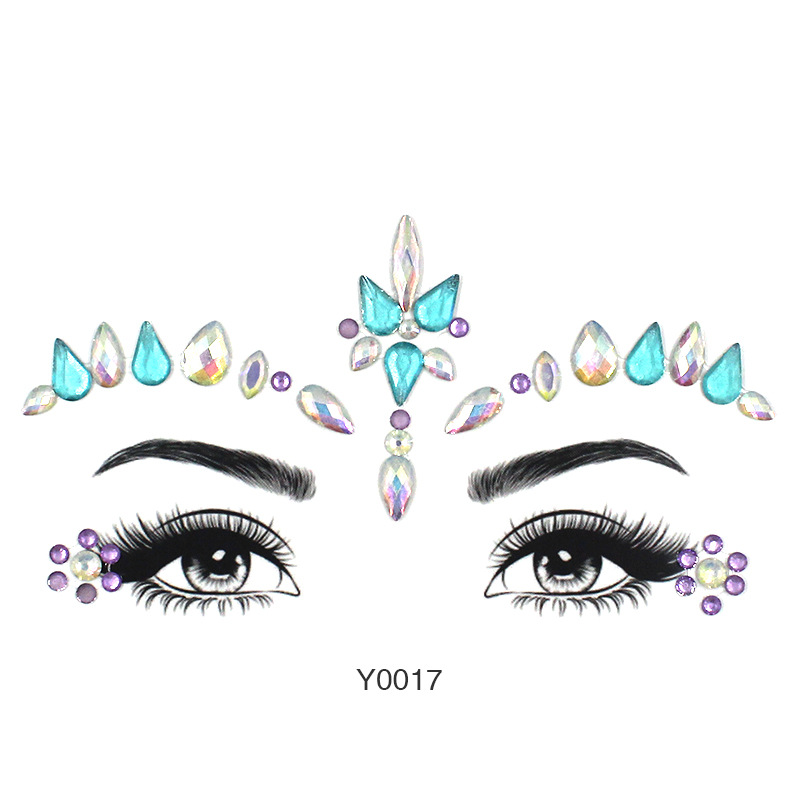 厂家直销音乐节派对夜光彩钻 亚克力钻脸部贴钻饰品胸前纹身钻