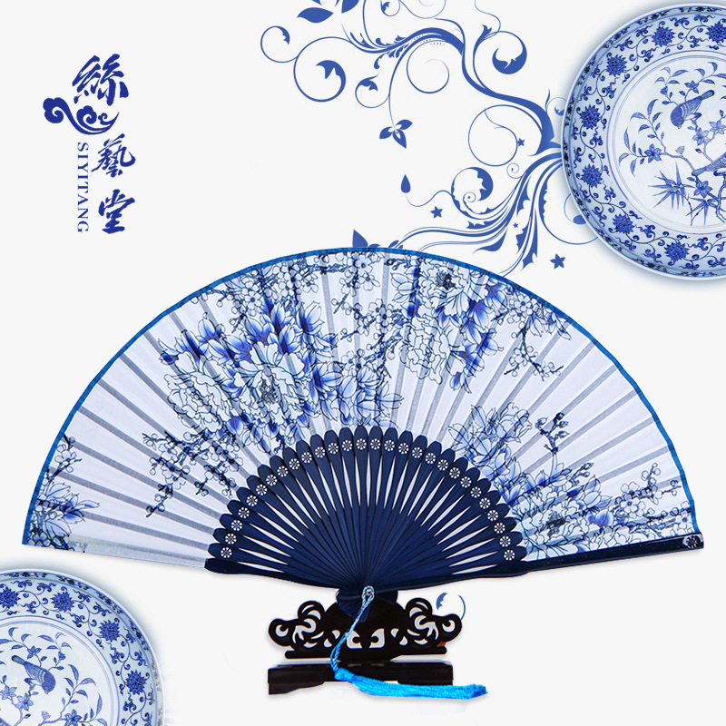 Chinese Fan Chinese Hanfu hand Fan Chinese women fan, silk fan, cherry blossom and ancient folding small fan female fan