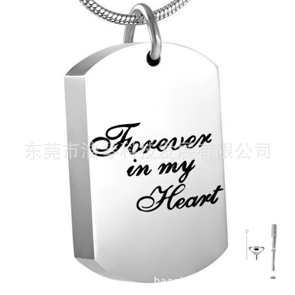 Мемориал родственников домашнее животное пепел ожерелье титановая сталь военный бренд Выгравированный пепельный шкатулка кулон похоронные украшения флакон духов