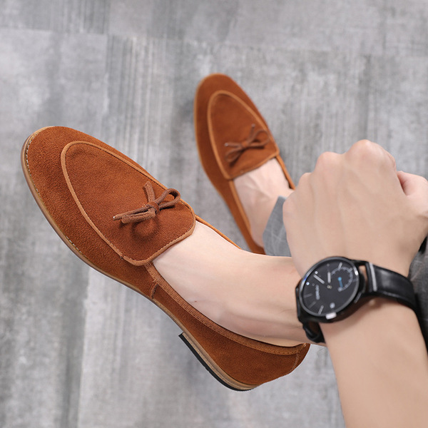 British Versatile Genuine Matte Men's Shoes Fashion Bow Trendy Men's Shoes