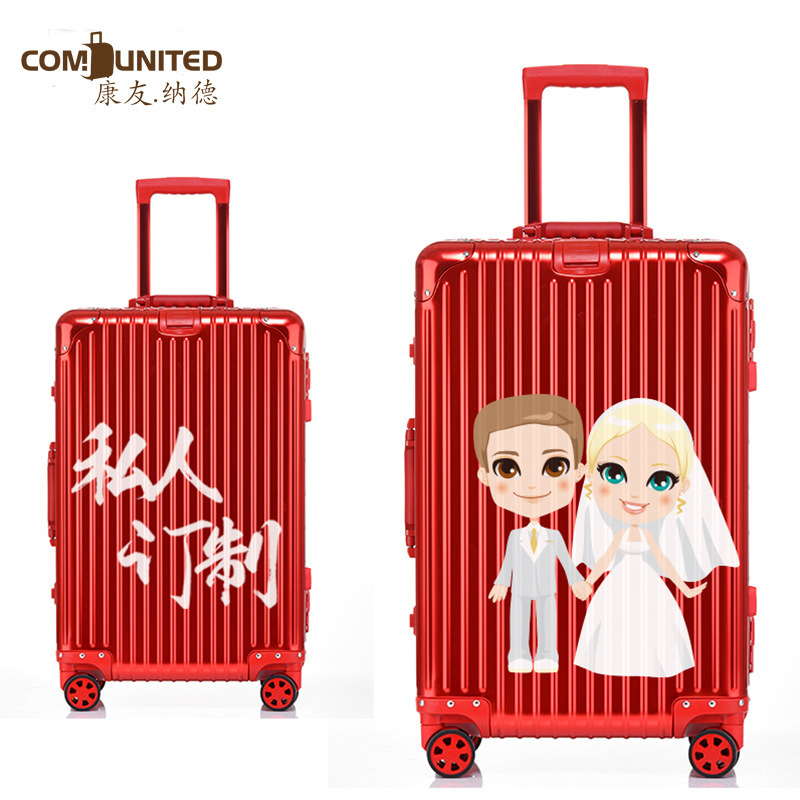 Custom logo luggage case aluminum frame universal wheel luggage 24 inch boarding password box travel luggage a generation