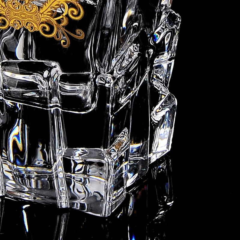 创意威士忌鸡尾酒加厚水晶玻璃xo洋酒瓶水晶玻璃酒樽磨砂口酒瓶塞