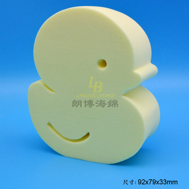 厂家定制 卡通木浆棉泡体 异形木浆棉海绵擦 鸭子海绵擦