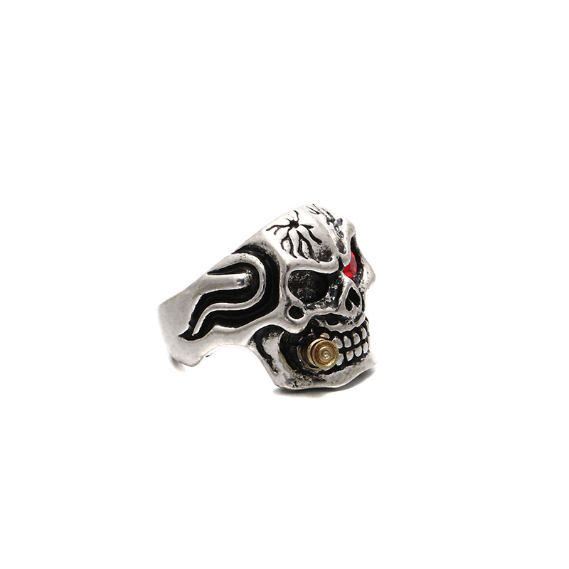 Men's Gender Gothic Ethnic Style Cool Style Skull Alloy Plating Inlay Rhinestones Halloween Men's Rings