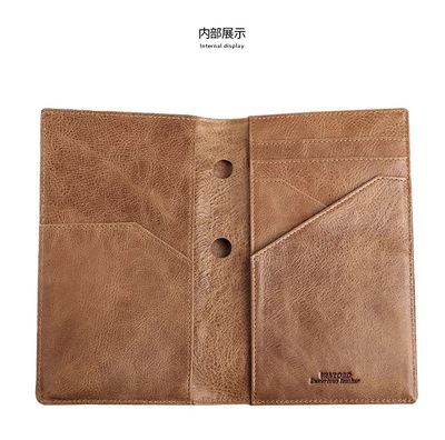 genuine leather Card package Passport package multi-function cowhide Document bag Ticket holder go abroad Portable package Passport smart cover customized