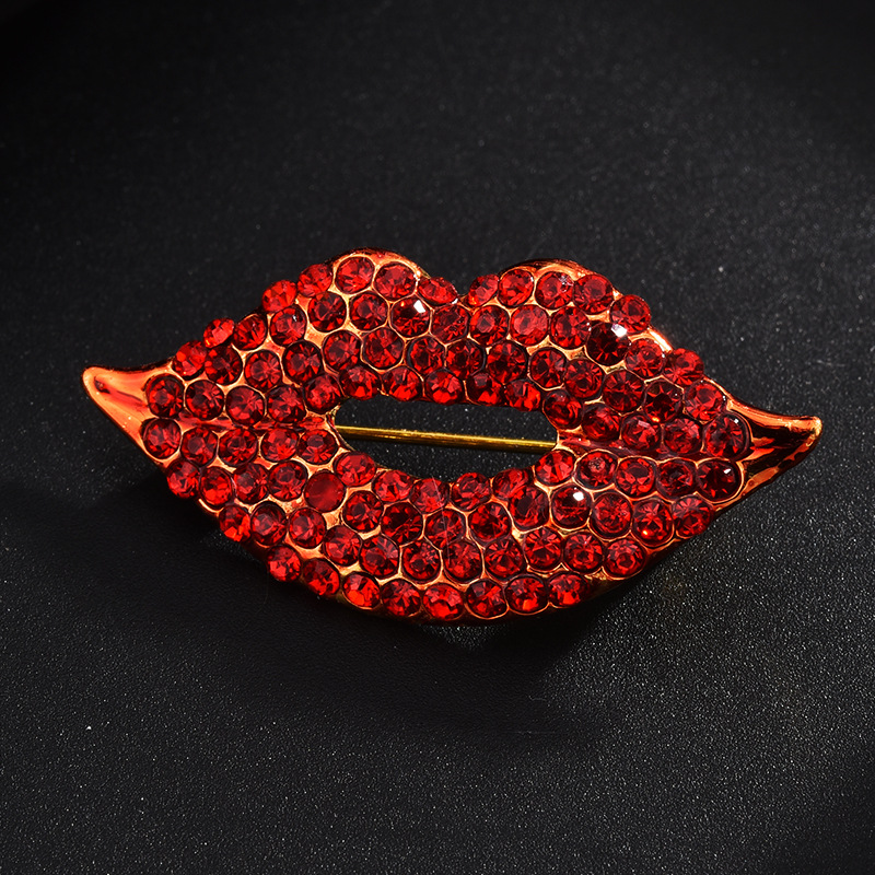 Elegant Pin Mouth Lips Flower Alloy Zircon Women's Silk Scarf Scarf Ring Corsage display picture 25