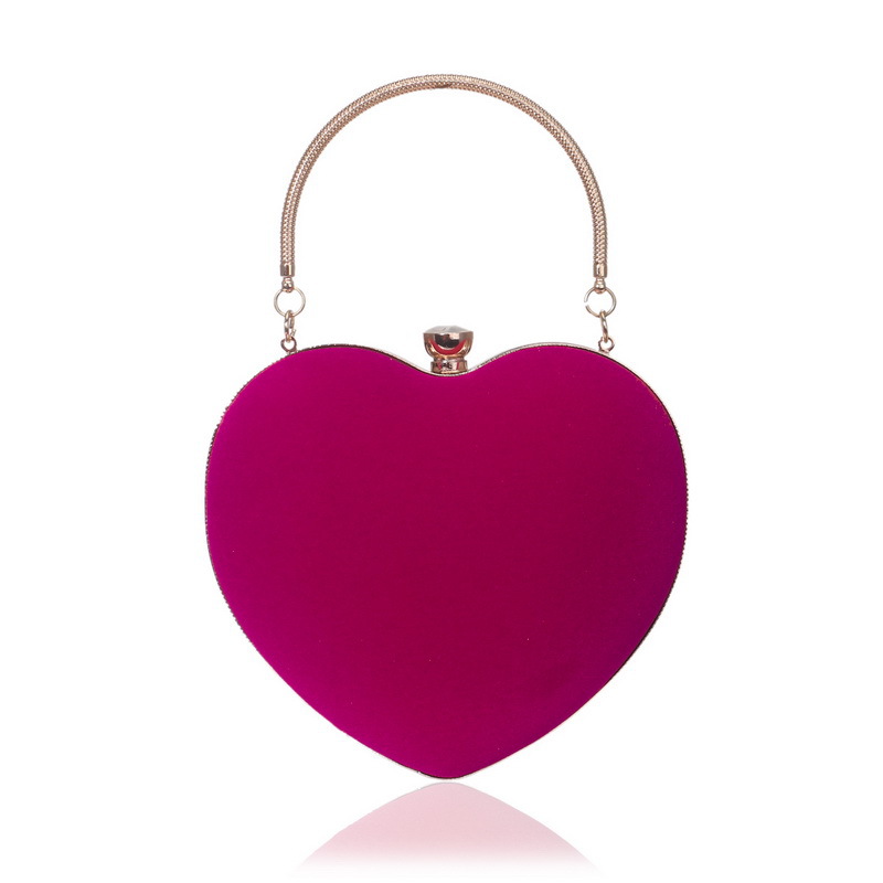 Hot Heart-shaped Handbag Lady Fashion Makeup Bag Evening  Bag Clutch Bag display picture 19