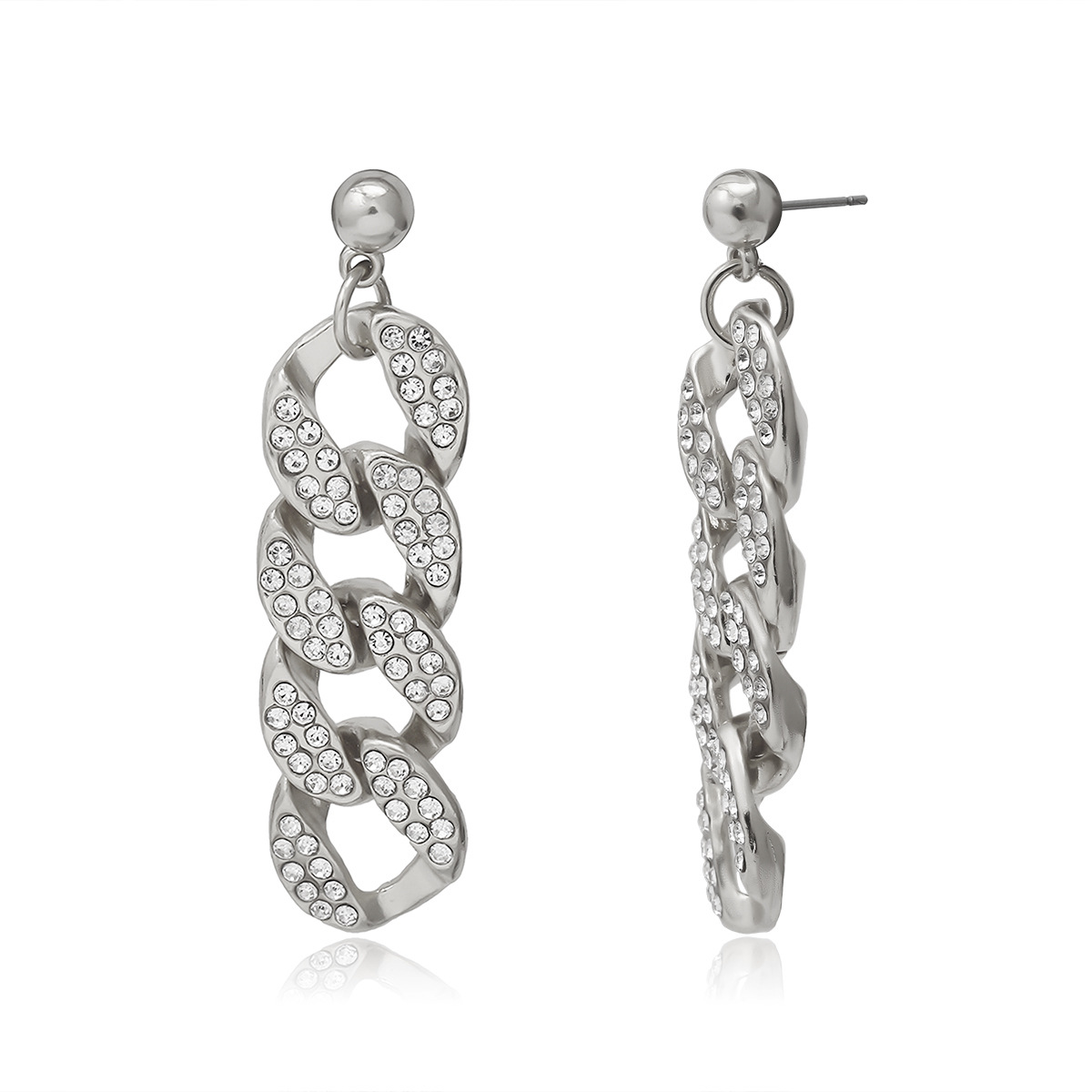 Elegant Temperament Style Diamond Stud Earrings display picture 8