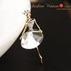 Accessory, small brooch, crystal, Korean style, wholesale