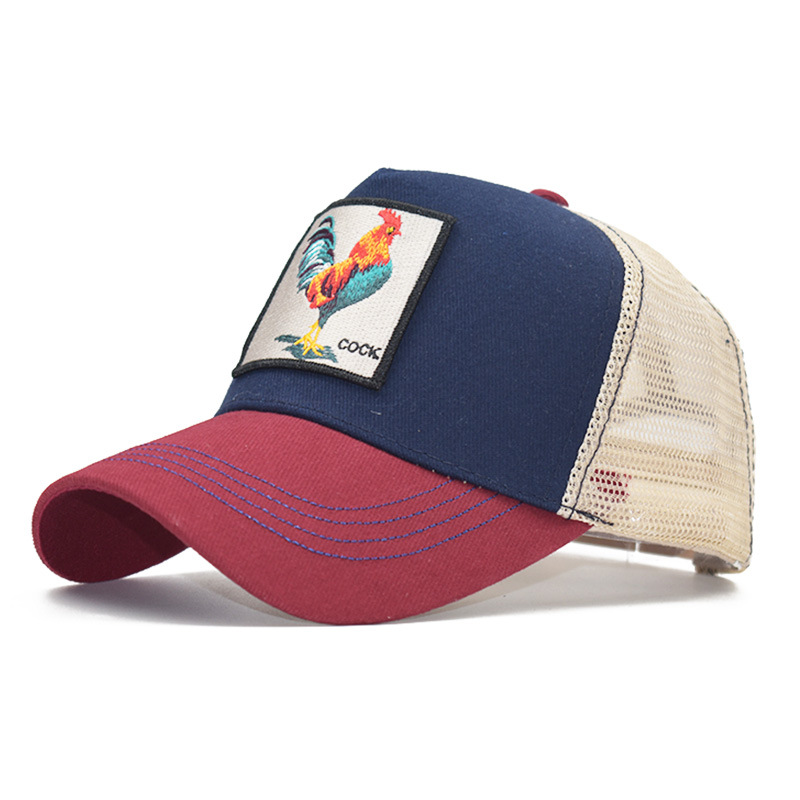 Popular Amazon bordado animal de algodón de malla gorra de béisbol de las mujeres de los hombres de deportes al aire libre gorra enarbolada
