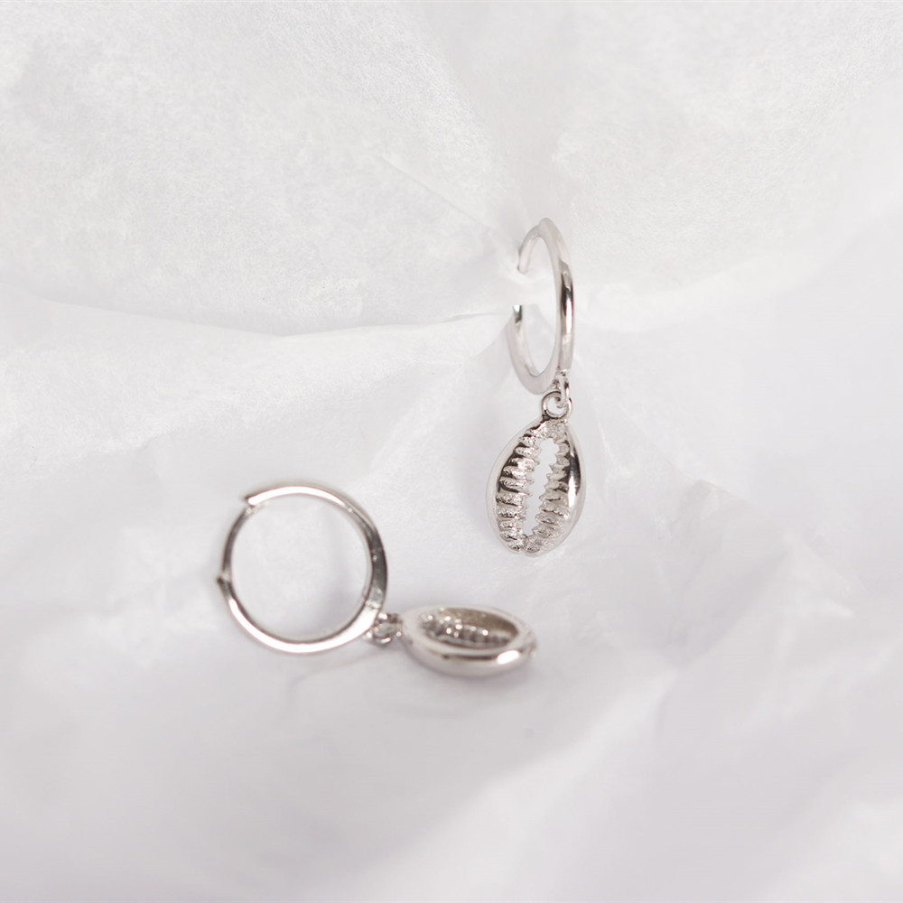 Shell Pattern Women's Gender 1 Pair 925 Sterling Silver Shell Shell Electroplating 18K Real Gold Plated Platinum Plated Drop Earrings Earrings