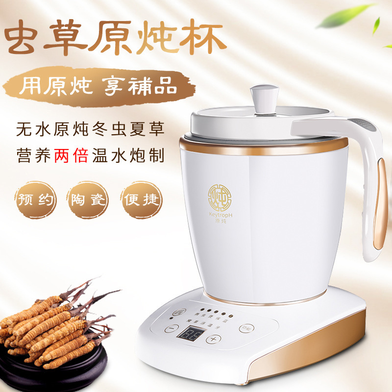 Zhongshan Manufactor wholesale Portable fully automatic Watertight White ceramic health preservation Electric cookers Bird's Nest Cordyceps Dedicated Stew