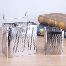 不銹鋼無磁筷子筒 方形雙格筷子筒 瀝水架 酒店用品批發