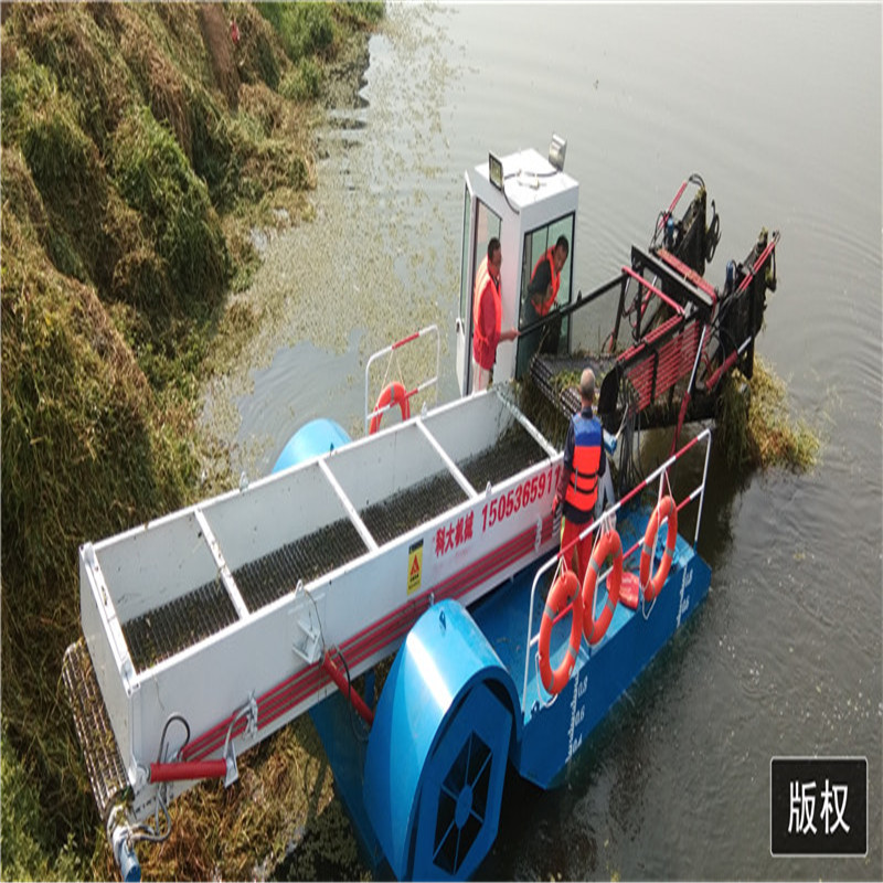 广西水面割草船 水库全自动水草垃圾打捞船 机械化水面清漂船厂家