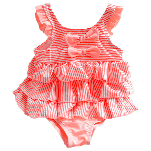 Children's fuchsia cute swimwear with bow for swimming