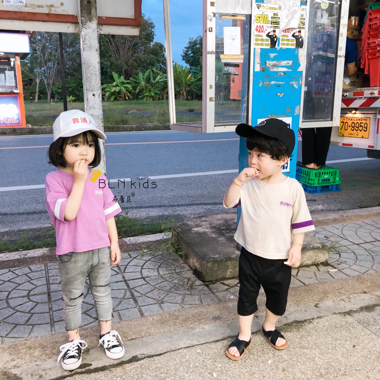 童T恤2019夏季新款童装男童女童字母印花时尚短袖圆领T恤韩国童装