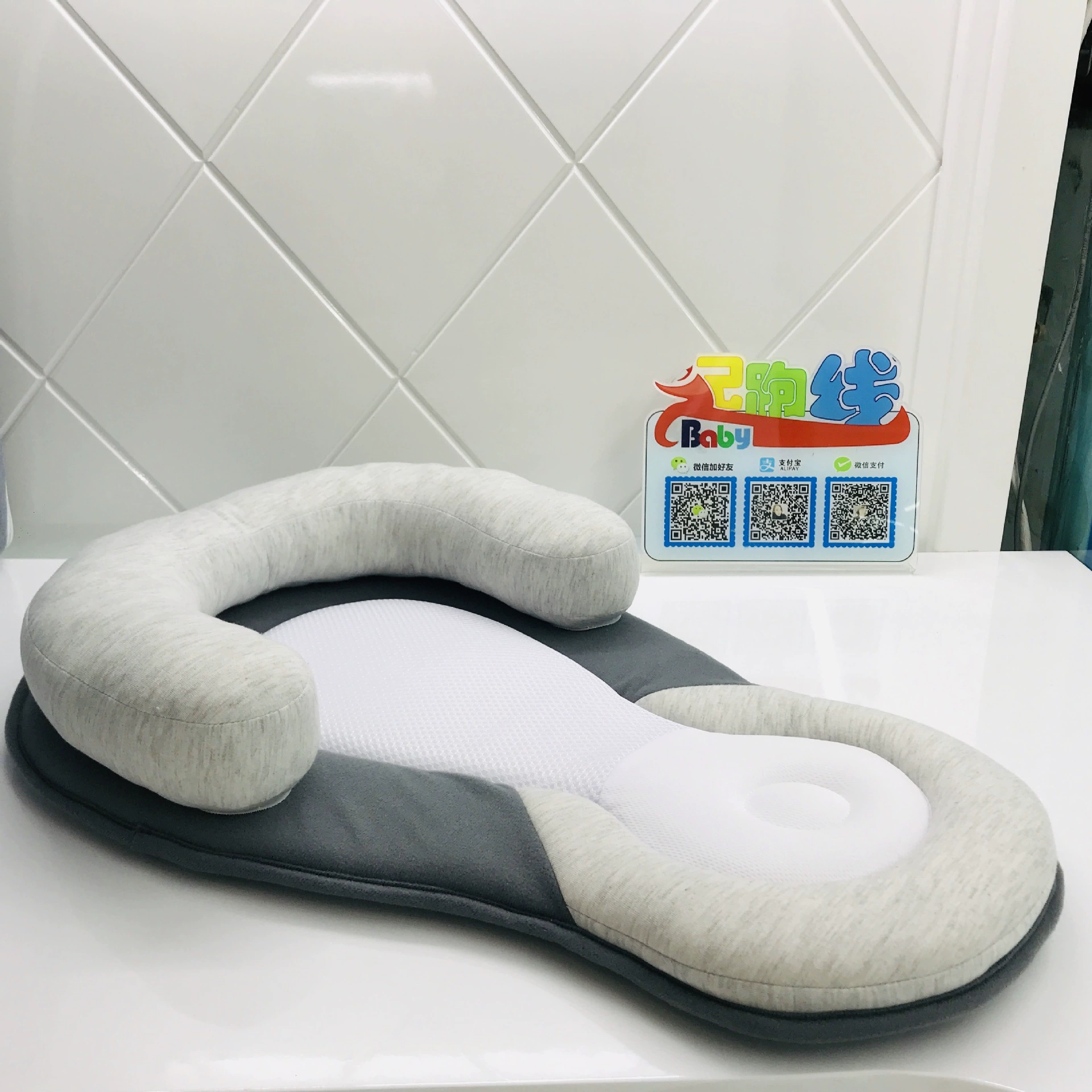 Начальная линия подушка в форме BABY с защитой от отклонения коррекции головы для новорожденных, подушка BABY, матрас с защитой от опрокидывания новорожденных
