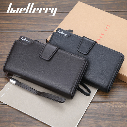baellerry foreign trade casual multifunctional men's clutch Korean style business wallet long zipper mobile phone bag