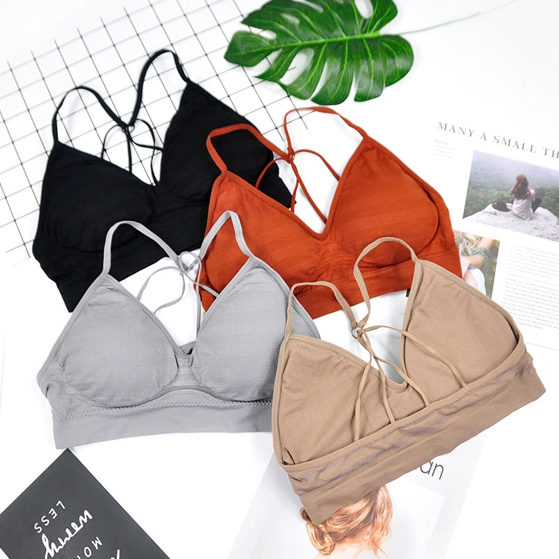 Summer sexy tube top, push up T-shirt, wireless bra, yoga clothing, underwear, vest