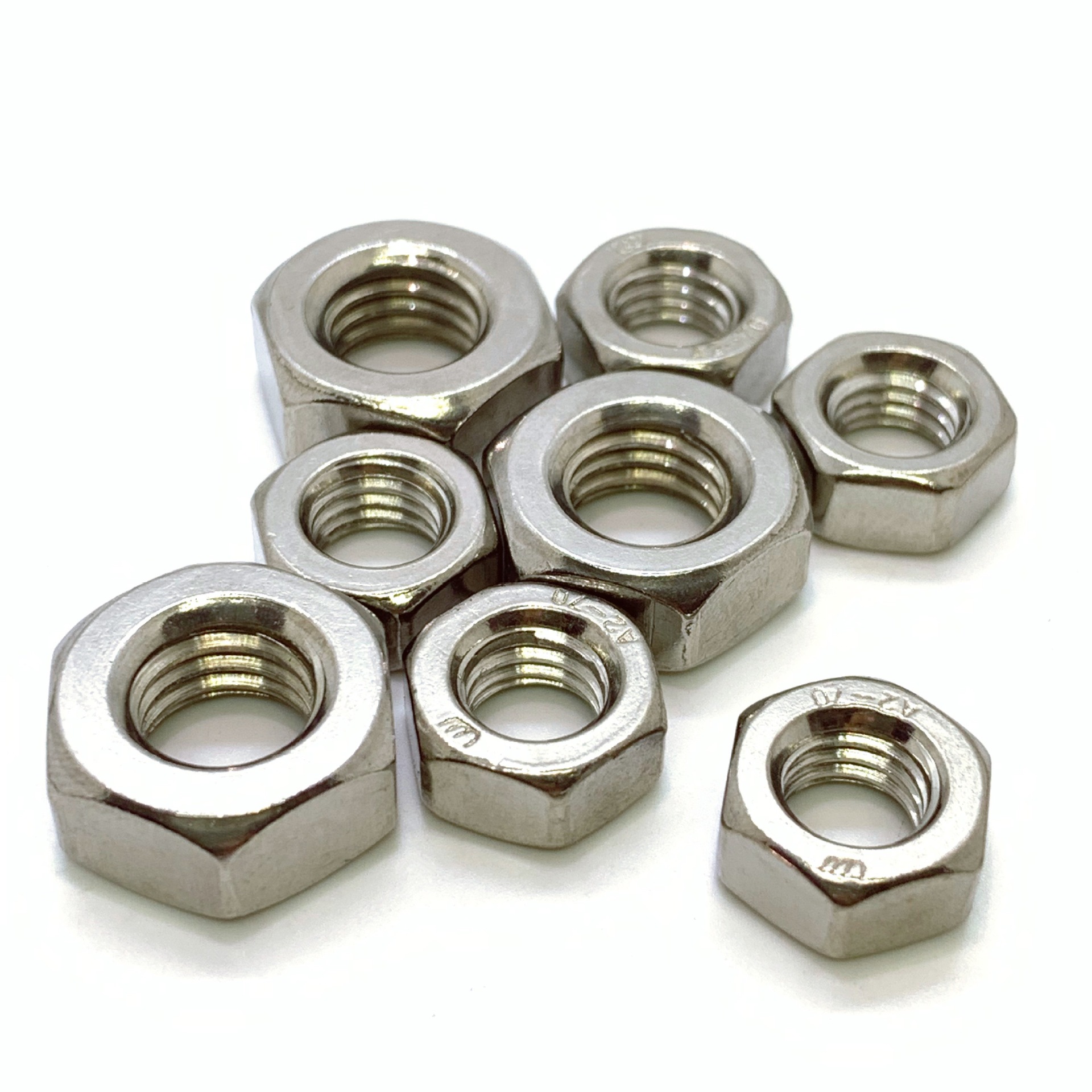 201不锈钢六角螺母螺帽M3~M24建生