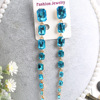 Crystal earings, extra-long earrings, fashionable chain, accessory, European style, wholesale