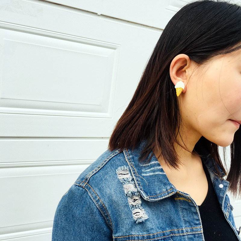 1 Pair Quantity 1 Pair Cute Ice Cream Resin Women's Earrings