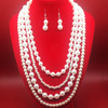 Sweater from pearl, necklace and earrings, set, accessory, European style, wholesale